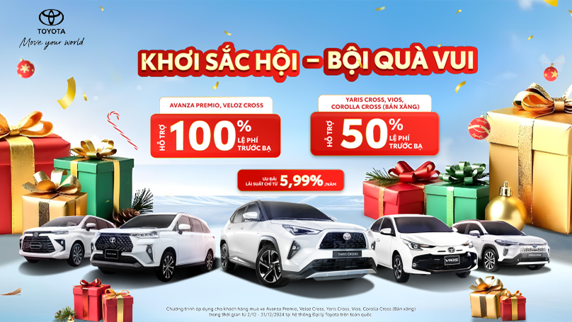 Khuyến mại Vios, Veloz Cross, Avanza Premio, Yaris Cross, Corolla Cross T12/2024